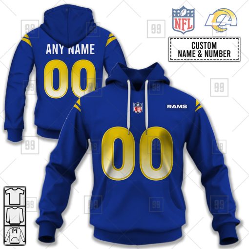 Personalized NFL Los Angeles Rams Home Jersey Style | Hoodie, T Shirt, Zip Hoodie, Sweatshirt