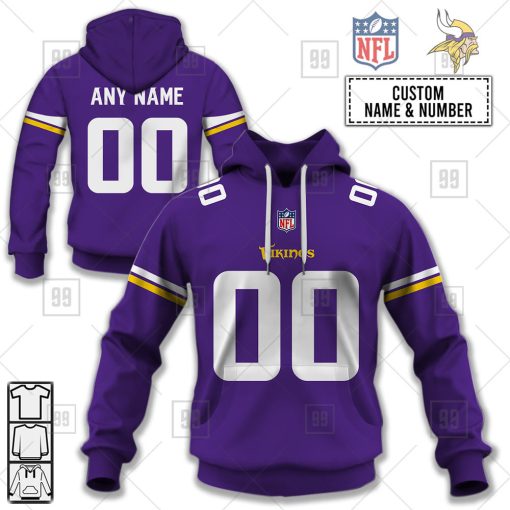 Personalized NFL Minnesota Vikings Home Jersey Style | Hoodie, T Shirt, Zip Hoodie, Sweatshirt