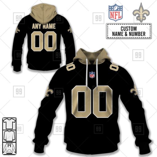 Personalized NFL New Orleans Saints Home Jersey Style | Hoodie, T Shirt, Zip Hoodie, Sweatshirt