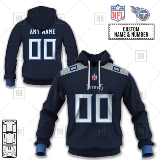 Personalized NFL Tennessee Titans Home Jersey Style | Hoodie, T Shirt, Zip Hoodie, Sweatshirt