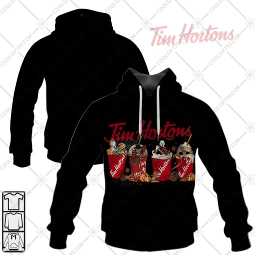 Tim Hortons Horror Movie Black | Hoodie, T Shirt, Zip Hoodie, Sweatshirt