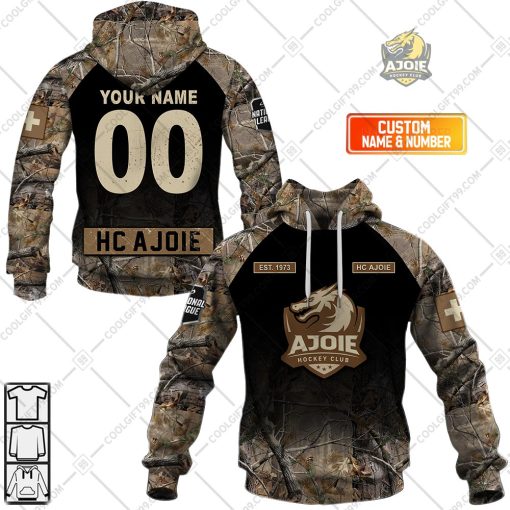 Personalized NL Hockey HC Ajoie Camouflage | Hoodie, T Shirt, Zip Hoodie, Sweatshirt