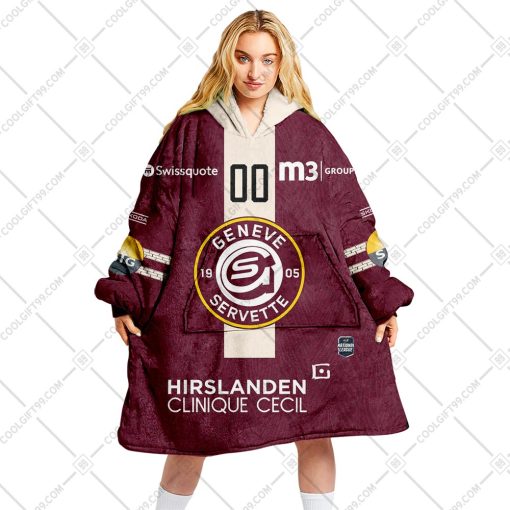 Personalized NL Hockey Geneve Servette HC Home jersey Style | Oodie, Flanket, Blanket Hoodie, Snuggie