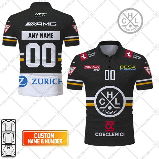 Personalized NL Hockey HC Lugano Home jersey Style | Polo Shirt