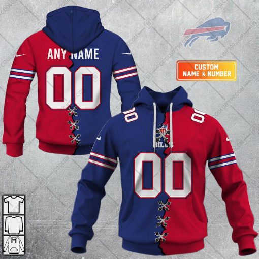 Personalized NFL Buffalo Bills Mix Jersey Style Hoodie, T Shirt, Zip Hoodie, Sweatshirt