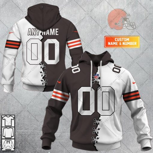 Personalized NFL Cleveland Browns Mix Jersey Style Hoodie, T Shirt, Zip Hoodie, Sweatshirt