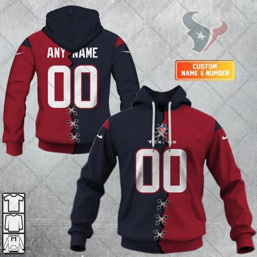 Personalized NFL Houston Texans Mix Jersey Style Hoodie, T Shirt, Zip Hoodie, Sweatshirt