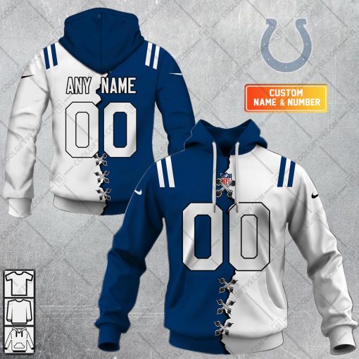 Personalized NFL Indianapolis Colts Mix Jersey Style Hoodie, T Shirt, Zip Hoodie, Sweatshirt