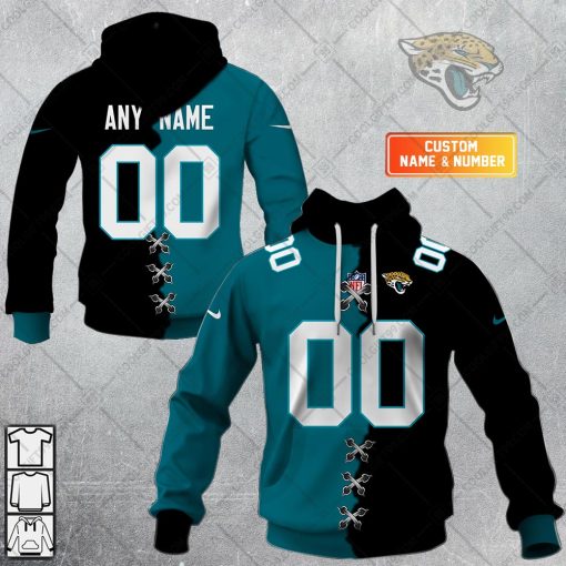 Personalized NFL Jacksonville Jaguars Mix Jersey Style Hoodie, T Shirt, Zip Hoodie, Sweatshirt