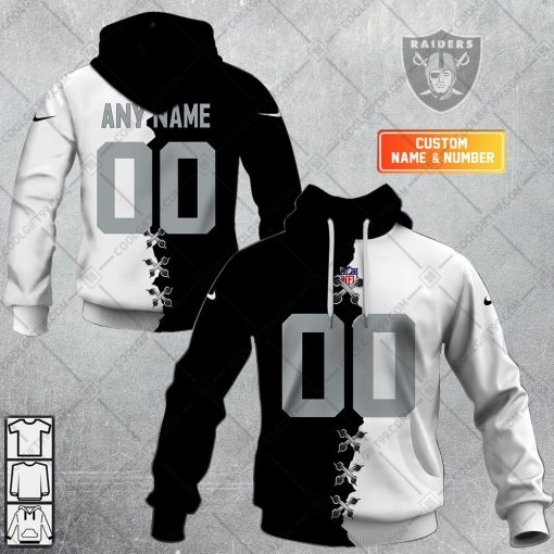 Personalized NFL Las Vegas Raiders Mix Jersey Style Hoodie, T Shirt, Zip Hoodie, Sweatshirt