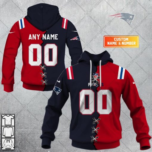 Personalized NFL New England Patriots Mix Jersey Style Hoodie, T Shirt, Zip Hoodie, Sweatshirt