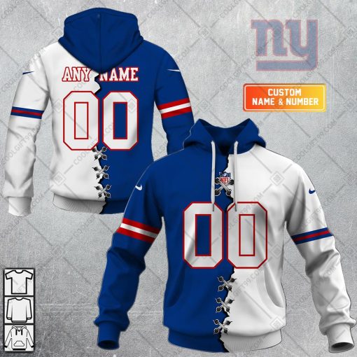 Personalized NFL New York Giants Mix Jersey Style Hoodie, T Shirt, Zip Hoodie, Sweatshirt