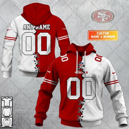 Personalized NFL San Francisco 49ers Mix Jersey Style Hoodie, T Shirt, Zip Hoodie, Sweatshirt