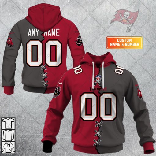 Personalized NFL Tampa Bay Buccaneers Mix Jersey Style Hoodie, T Shirt, Zip Hoodie, Sweatshirt