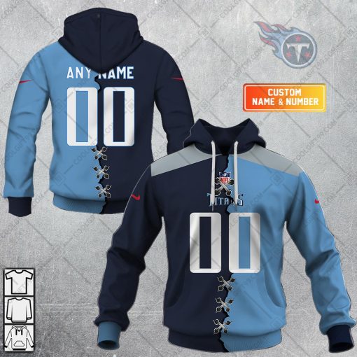 Personalized NFL Tennessee Titans Mix Jersey Style Hoodie, T Shirt, Zip Hoodie, Sweatshirt