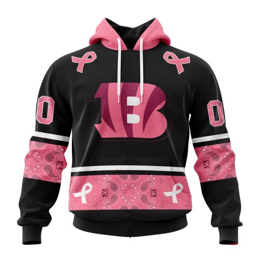 Personalized NFL Cincinnati Bengals PINK BREAST CANCER Specialized Design In Classic Style With Paisley