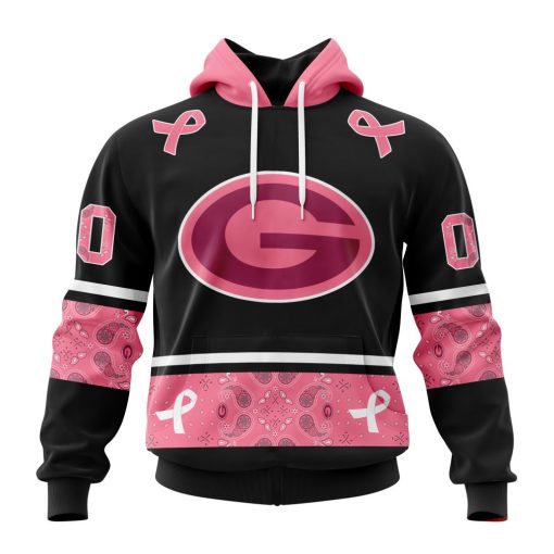 Personalized NFL Green Bay Packers PINK BREAST CANCER Specialized Design In Classic Style With Paisley