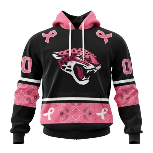 Personalized NFL Jacksonville Jaguars PINK BREAST CANCER Specialized Design In Classic Style With Paisley