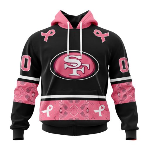 Personalized NFL San Francisco 49ers PINK BREAST CANCER Specialized Design In Classic Style With Paisley