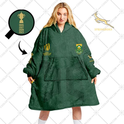 Personalized Rugby World Cup 2023 Champion Springboks South Africa Rugby Jersey Style | Oodie, Flanket, Blanket Hoodie, Snuggie