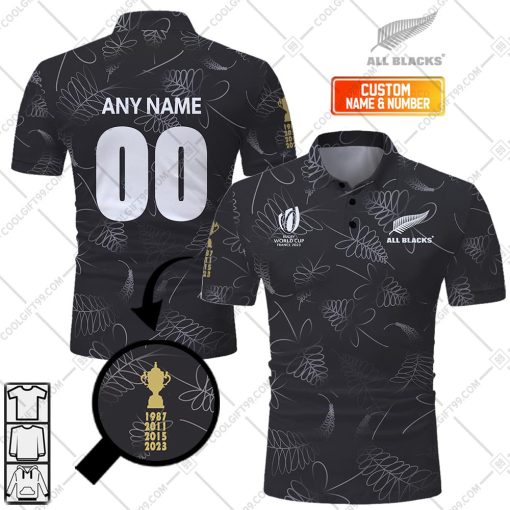 Personalized Rugby World Cup 2023 Champions New Zealand Rugby All Blacks Rugby Jersey Style | Polo Shirt