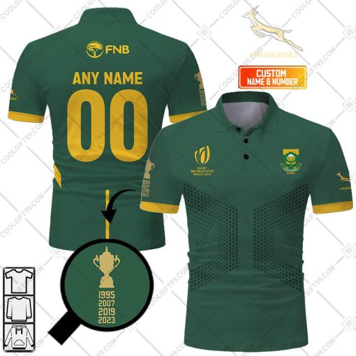 Personalized Rugby World Cup 2023 Champions Springboks South Africa Rugby Jersey Style | Polo Shirt