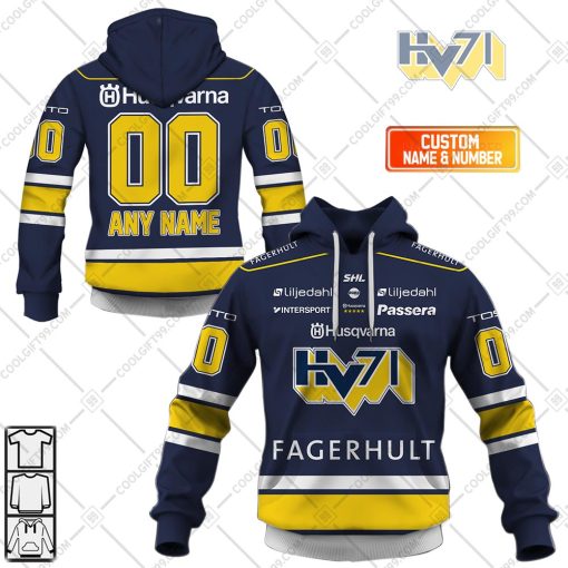 Personalized SHL HV71 Home jersey Style | Hoodie, T Shirt, Zip Hoodie, Sweatshirt