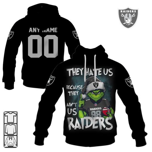 Personalized Raiders Grinch | They hate us because they ain’t us Raiders