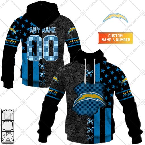 Personalized NFL Los Angeles Chargers flag special design | Hoodie, T Shirt, Zip Hoodie, Sweatshirt