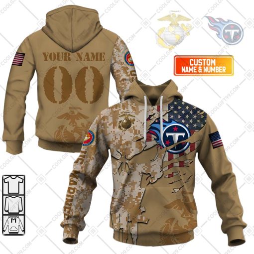 Personalized NFL Tennessee Titans Marine Camo V2 | Hoodie, T Shirt, Zip Hoodie, Sweatshirt