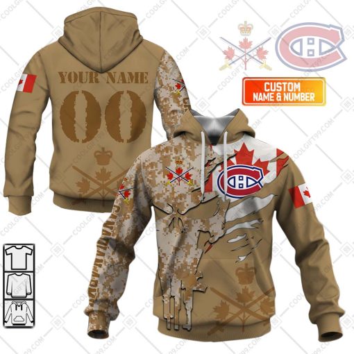 Personalized NHL Montreal Canadiens Marine Corps Camo V2 | Hoodie, T Shirt, Zip Hoodie, Sweatshirt