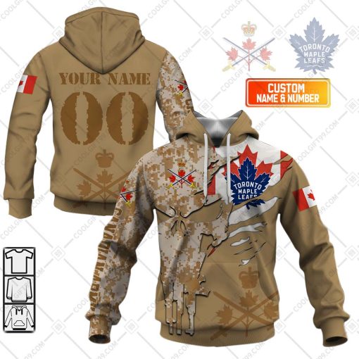 Personalized NHL Toronto Maple Leafs Marine Corps Camo V2 | Hoodie, T Shirt, Zip Hoodie, Sweatshirt